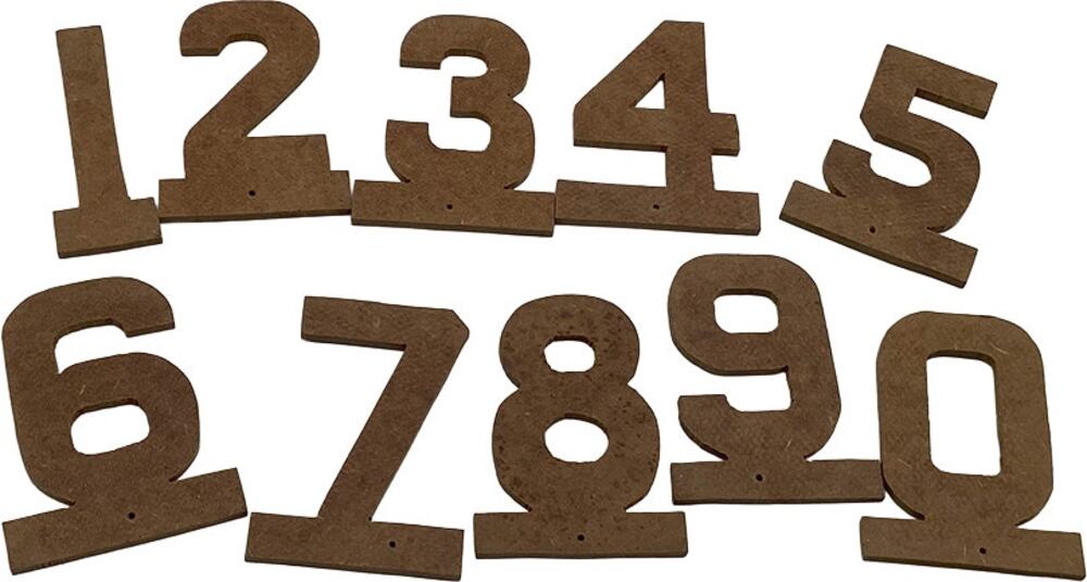Vintage Assorted 3" Wood Numbers in Sorter Case from Old Print Shop